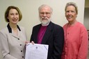 Cele Presents Citation to Bishop Scruton